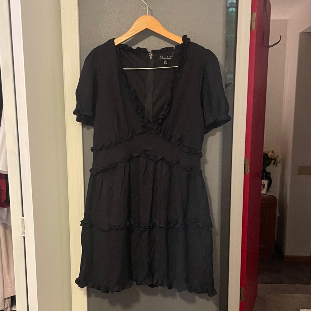 Trixxi Black Mini Dress with Ruffle Details
